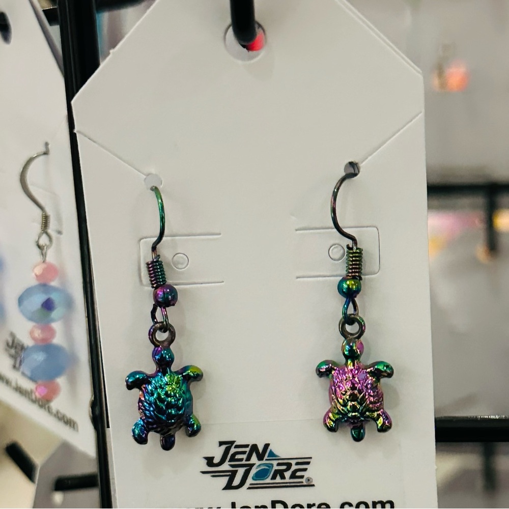 JenDore Handmade Turtle Dangle Drop Earrings